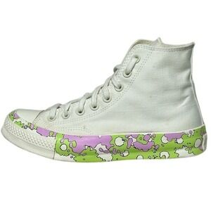Converse‎ Chuck Taylor 70 High Crafted Floral White Ivory Lime Pink Women's 8.5